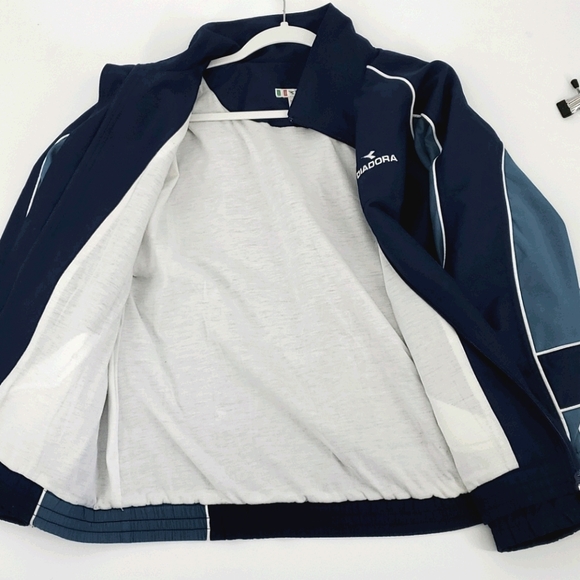 90s Vintage Diadora Windbreaker Track Jacket - Men Size Medium - Picture 8 of 11